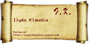 Ilyés Klaudia névjegykártya